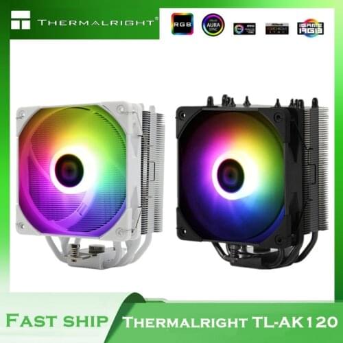 Thermalright PC Case PWM Tower CPU Cooler 120mm PWN Fan Radiator For Intel 115x 2011 2066 AMD AM4,5V 3PIN ARGB,AK120 Black/White