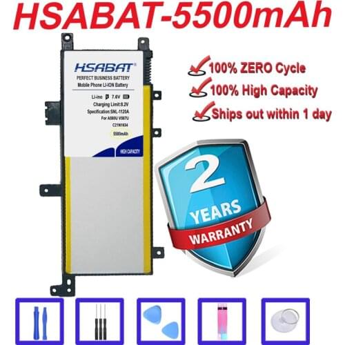 Top Brand 100% New 5500mAh C21N1634 Battery for Asus A580U X580U X580B A542U R542U R542UR X542U V587U FL5900L FL8000U in stock