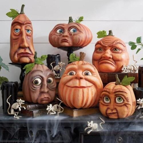 Halloween Pumpkin Head Ornament Indoor Garden Decorations Decoration Halloween Venue Decoration Bar Garden Layout Props N8J0