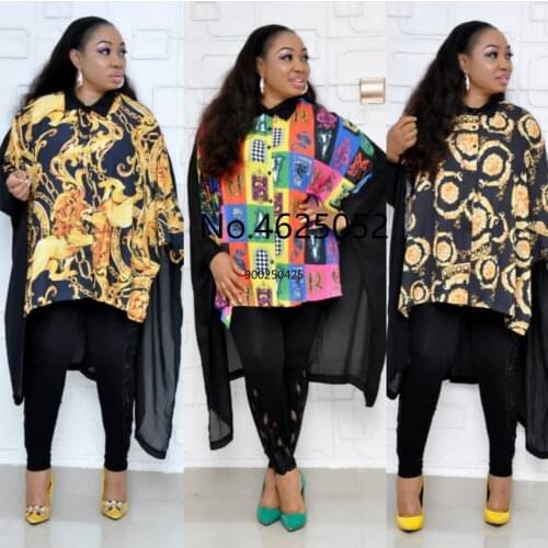 African Print Shirt Dress Women Clothing 2019 Long Sleeve Loose Swallowtail Irregular Hem Ruffled Dashiki Dress Fashion