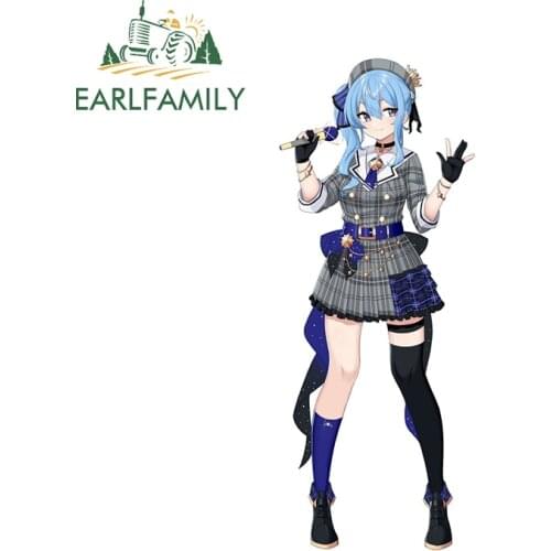 EARLFAMILY 13cm x 5.4cm for Hololive Anime Girl Car Sticker Creativite Decal Vinyl Car Styling Waterproof Printing Trunk Decor