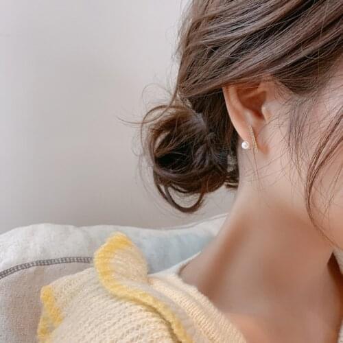 TIMEONLY Irregular Bling Bling Rhinestones Simulated Pearl Stud Earring Statement Korean Fashion Earring for Women Female