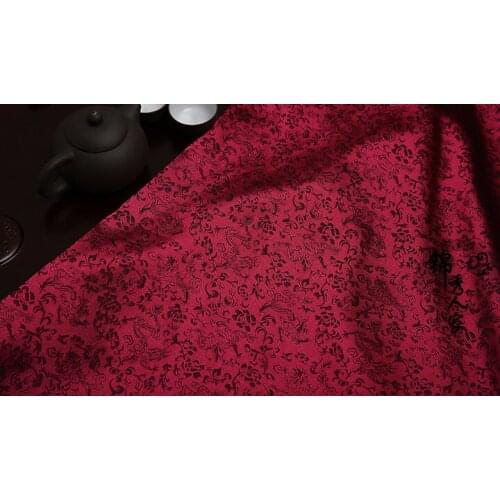 09 DIY Garment Sewing Supplies & Fabrics Longwen cloth antique jacquard silk satin super soft kungfu Han suit Tang suit