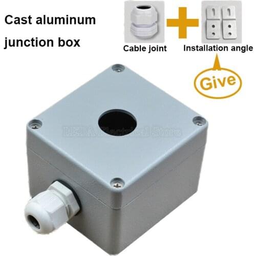 1Pcs 1hole button box metal cast aluminum button box 80mmX76mmX60mm power box terminal box button switch waterproof box