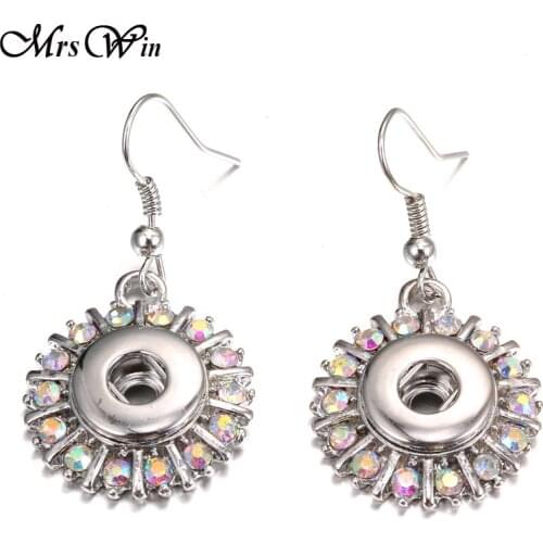 10 Pairs/lot Mrs Win Snap Rings Wholesale crystal flower 12mm snap rings fit 12mm snap Mini Buttons jewelry
