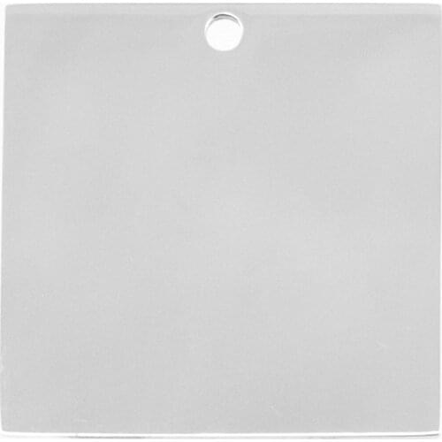 100% Stainless Steel Blank Square Tags Charm Pendant Metal Soldiers Tag DIY Jewelry Accessories Mirror Polishd Wholesale 50PCS