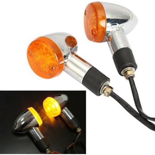 2pcs Motorcycle Motorbike Amber Tail Bullet Turning Signal Lights UNIVERSAL INDICATOR LIGHT