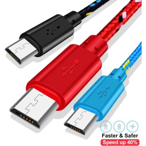 2 In 1 Data Cable Charging Cable Braided Nylon Cloth Data Cable For Samsung HTC LG Huawei Xiaomi Android Charging Cable New