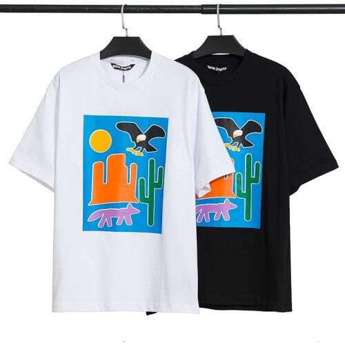 Palm Angels 21SS Letter printing Logo men women couple models fashion cotton short sleeve round neck t shirt Boyfriend Gift1216