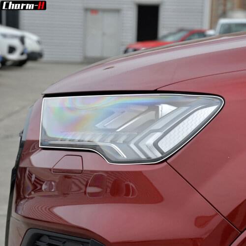 2X Car Headlight Self Healing Protective Film Vinyl Protection Transparent TPU Decal Sticker for Audi A3 A5 A7 Q2 Q7 Accessories