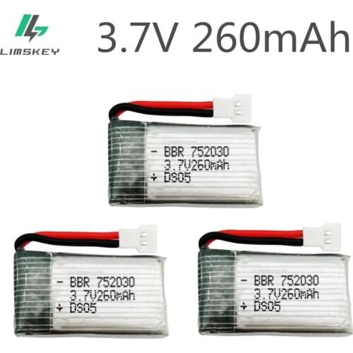 3pcs 3.7V 260mAh Drone Lipo Battery 751732 For RC H8 H48 Mini H8 RC Quadcopter Parts Upgrade Capacity Battery