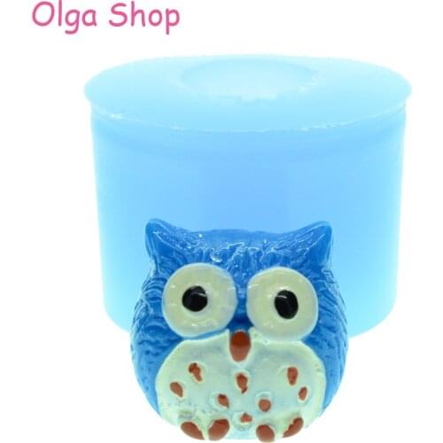 DYL319 15.3mm 3D Owl Mold - Kawaii Animal Silicone Mould - Cupcake Topper, Sugarcraft, Resin Polymer Clay Mould, Cookie Biscuit