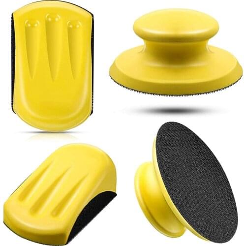 4Pcs 5Inch Hand Sanding Blocks,Round And Mouse-Shaped Soft Sanders Sanding Blocks For Furniture Restoration Craft