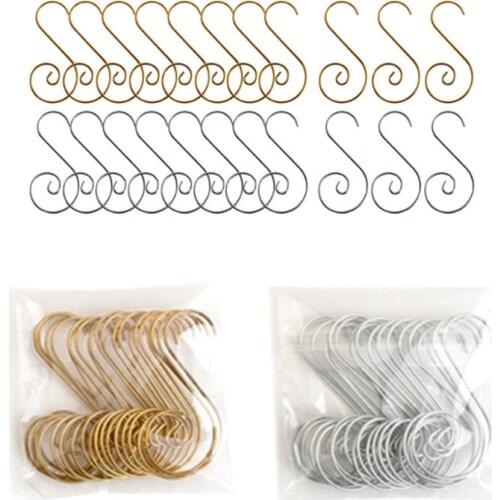 50pcs Christmas Tree Doll Hanging Hook Ornaments Xmas Noel Decor S Shaped Christmas Hook DIY 2020 Navidad Christmas Decoration