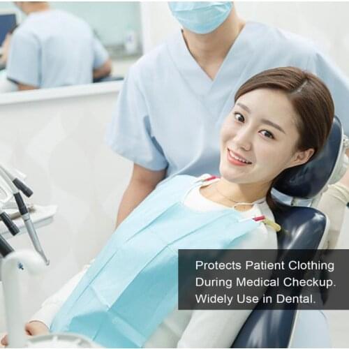 60pcs Dental Materials Dental Disposable Neckerchief Dental Blue Medical Paper Scarf Medical Shop Towels Lacing Bibs