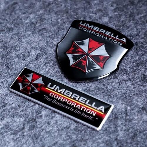 Car Stickers 3D Retro Umbrella Corporation Decals Emblem Decorations Badge for BMW Mercedes-Benz Audi Toyota Honda Nissan Mazda