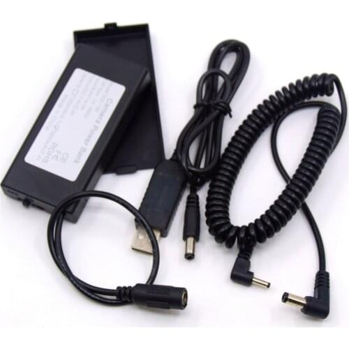 18650 Power Bank Box+Adapter Extension Cable+usb charger cable 7.4V for canon dr-e5 dr-e8 dr-e10 dr-e12 dr-e15 dr-e17 dc coupler