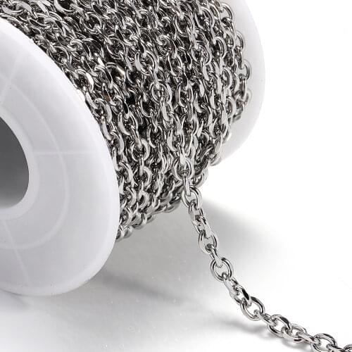 1meter Stainless Steel Chain for DIY Jewelry Making 4mm Cable Link Chains Handmade Women Men Necklace Bracelets Accessories