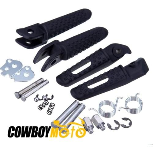 1 Set Black Motorcycle Front & Rear Foot Pegs Footrest for Honda CBR600RR CBR 600 RR 2003 2004 2005 2006 CBR1000RR 2004 - 2011