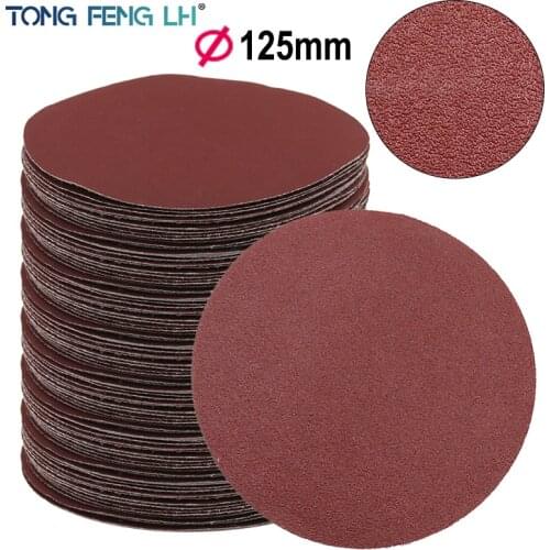 Red Circular Polishing Discs 5pcs 10pcs 125mm With Grits Felt Wheel Polishing Sharpening Sand Paper Tool Accessories