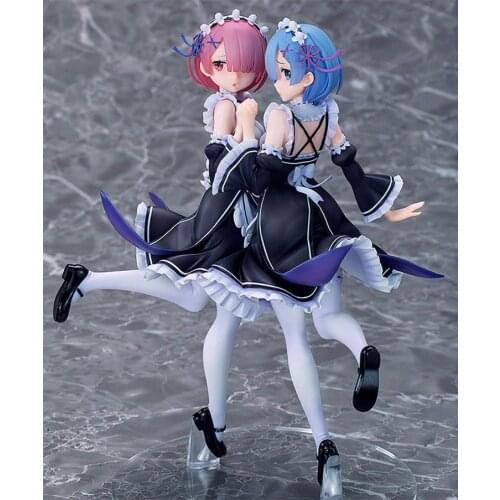 25cm Anime Re:Life in a different world from zero Ram&Rem Figure Maid outfit Ram Action Figure PVC Model Toys