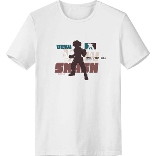 Anime My Hero Academia Midoriya Izuku Cosplay T-shirt Short Sleeve Cotton Summer Shirt Tee