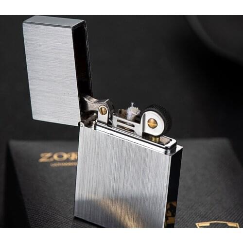 Stainless Steel Vertical Drawing High-grade Brass Kerosene Lighter Smoke Accesoires Briquets Et Accessoires Fumeurs Cool Lighter