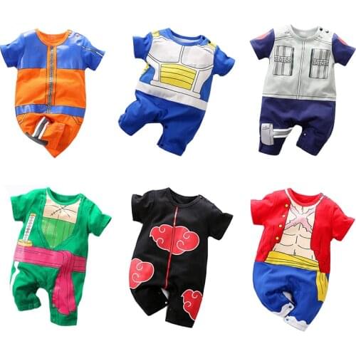 Anime Clothes Summer Newborn Baby Boys Rompers Cotton New born Boy Romper Short Sleeve Onesie little Infant Jumpsuits Costume