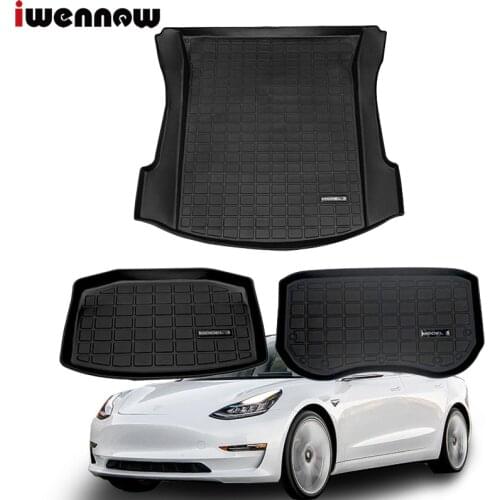 Model 3 2021 Trunk Mat TPE Waterproof For Tesla Accessories Cargo Tray Floor Band Foldable Car Rear Storage Box Front Model3