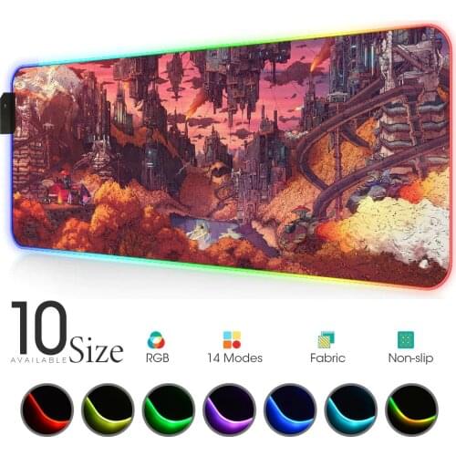Landscape Art Mouse Pad Rgb Rug Black and Red Led Pad Gloway Carpet Mouse Xxl Pad for Computer Mouse Big Mousepad Mat Gamer