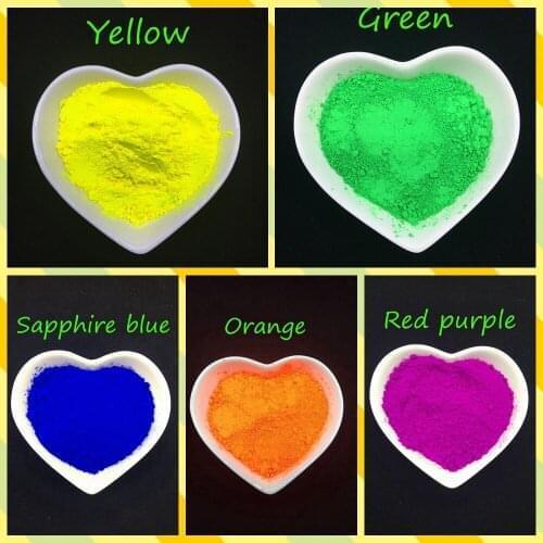 Mixed 5 colors,20g per color Nail Polish Nail Decorations Neon Pigment Fluorescence Effect Nail Glitter Fluorescent Powder 100g