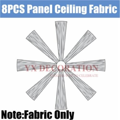 Hot Sale 8pcs Ice Silk Ceiling Drapery Fabrics Roof Canopy Linear Draping Fabric For Wedding Event Decoration