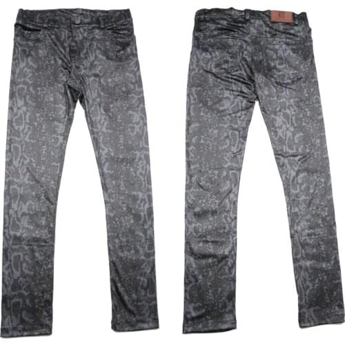 Men Wear New Arrival All-Match Style Slim Trousers Plus Size Fashion Imitate Snakeskin Grain High-Elastic Milk Silk Casual Pants