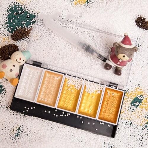 5 Colors/8 Colors Solid Pigment Watercolor Paints Set With Water Color Brush Pen for Painting Art Supplies