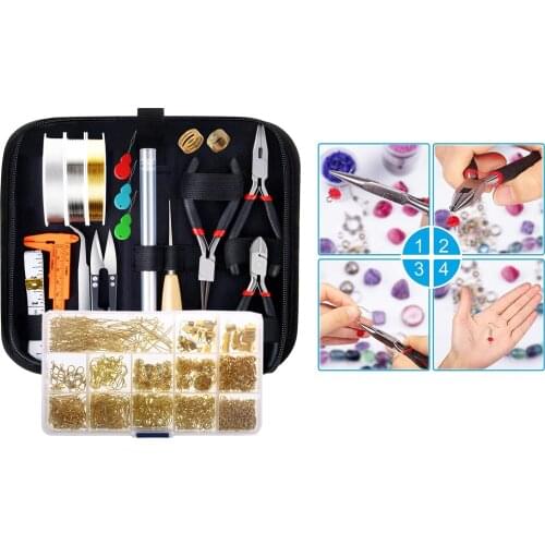 Jewelry Making Starter Kit Set for Earrings Bracelet Necklace Findings DIY Crafting Supplies