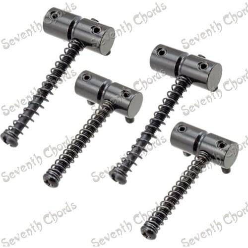 Set of 4 Pcs Bass Bridge Saddles for Electric Bass Guitar Replacement parts - BLACK