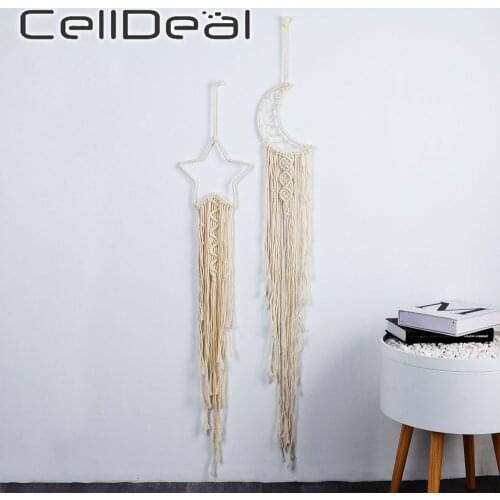 Wall Hanging Bohemian Style Manual Woven Tassels Cotton Material Rope Hanging Tapestry Home Decoration Handicraft Art Gift