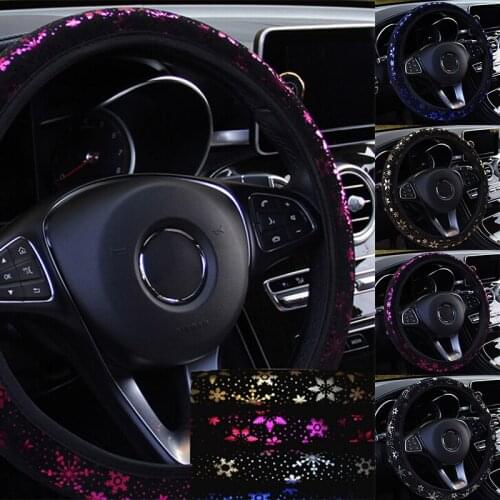 New 1PC Snowflake Bling Car Steering Wheel Cover for Women Gilded Design Without Inner Ring Elastic Band Cover Auto Product