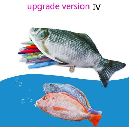 Upgraded Simulation Fish Cat Coin Purse Soft Fabric Pencil Case Bag Kawaii Pen Case Box for Kids Birthday Gift School Stationery