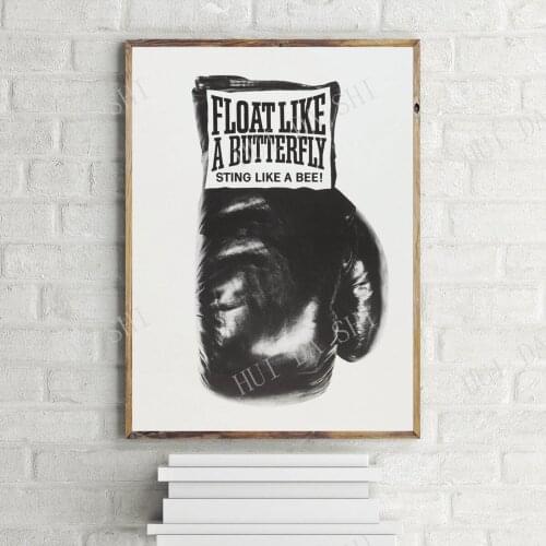 Float Like a Butterfly, Sting Like a Bee Muhammad Ali Boxing Glove Poster, Wall Decor Art Print