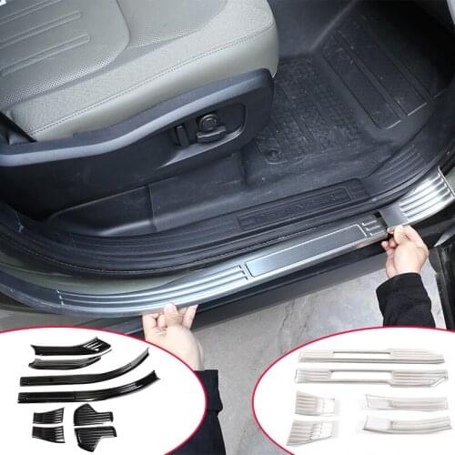 Car Threshold Trim For Land Rover Defender 90 110 2020-2021 Stainless Steel Car Door Sill Protector Plate Cover Trim Stickers