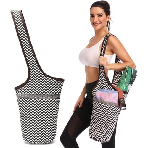 Yoga Mat Bag Casual Canvas Yoga Bag Backpack with Large Size Zipper Pocket Fit Most Size Mats Yoga Mat Tote Sling Carrier