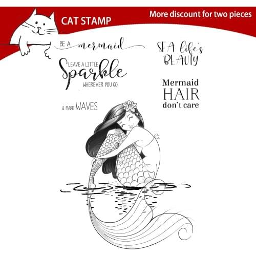 Mermaid Clear Stamps For Scrapbooking Card Making Photo Album Silicone Stamp DIY Decorative Crafts