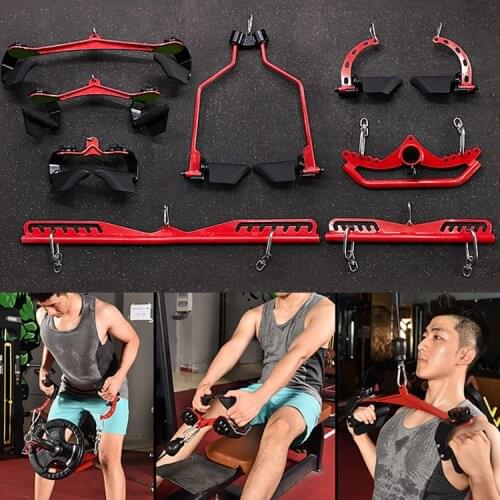 Fitness Pully Cable Machine Attachment Durable High Load Bearing Lat Pull Down Bar Muscle Training Fitness Equipment Accessories
