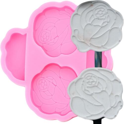 Rose Flower Straw Topper Silicone Molds Craft Keychain Epoxy Resin Mould Necklace Jewelry Mold Candy Fondant Chocolate Moulds