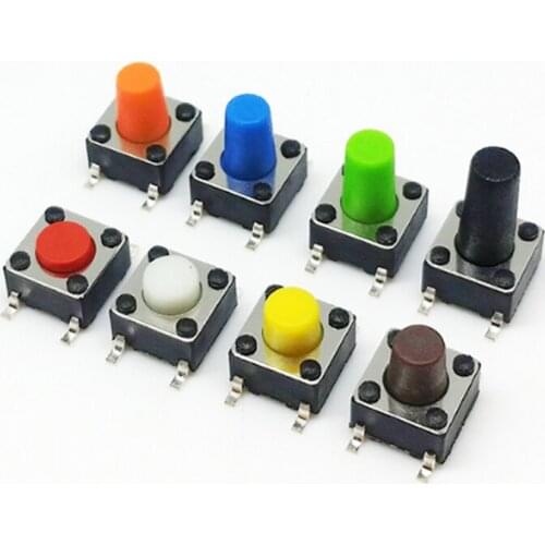 7 colour 6*6*19MM SMD touch switch micro switch button switch 6MMX6MMX19MM touch switch 4 feet Four feet button 6X6X19MM