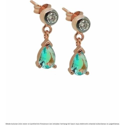 Silver Aquamarine Cubic Zirconia Drop Earrings