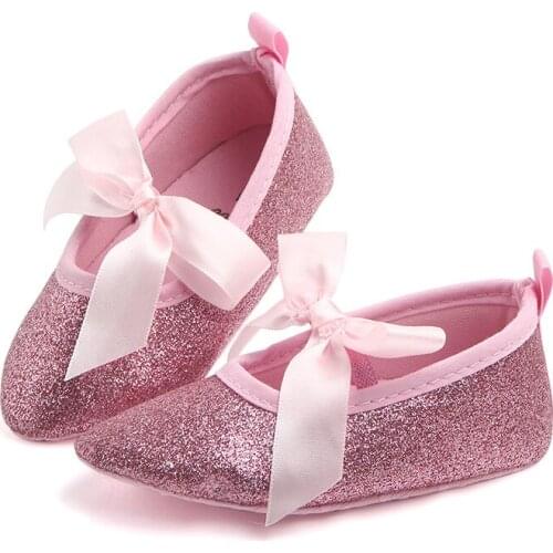 Shinning Big Bow Baby Girl Shoes First Walkers Dancing Newborn Infant Shoes Soft Sole Non-Slip Toddler Girls Shoes Schoenen