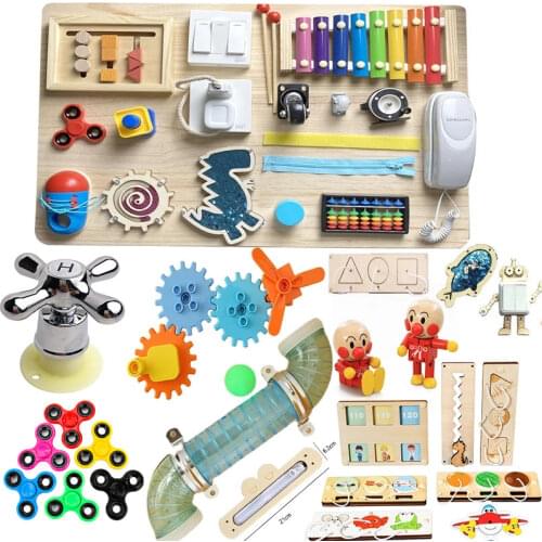 Montessori Teaching Aids Busyboards Baby Early Education Learning Skill Toy Parts Activity Busy Board Material Diy Accessories