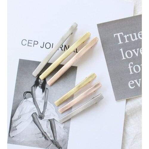 New 3 Pcs/set Pretty Solid Color Mental Hair Clips For Ladies Girls 6cm 8cm Long Hairpins Beauty Styling Tools Accessories